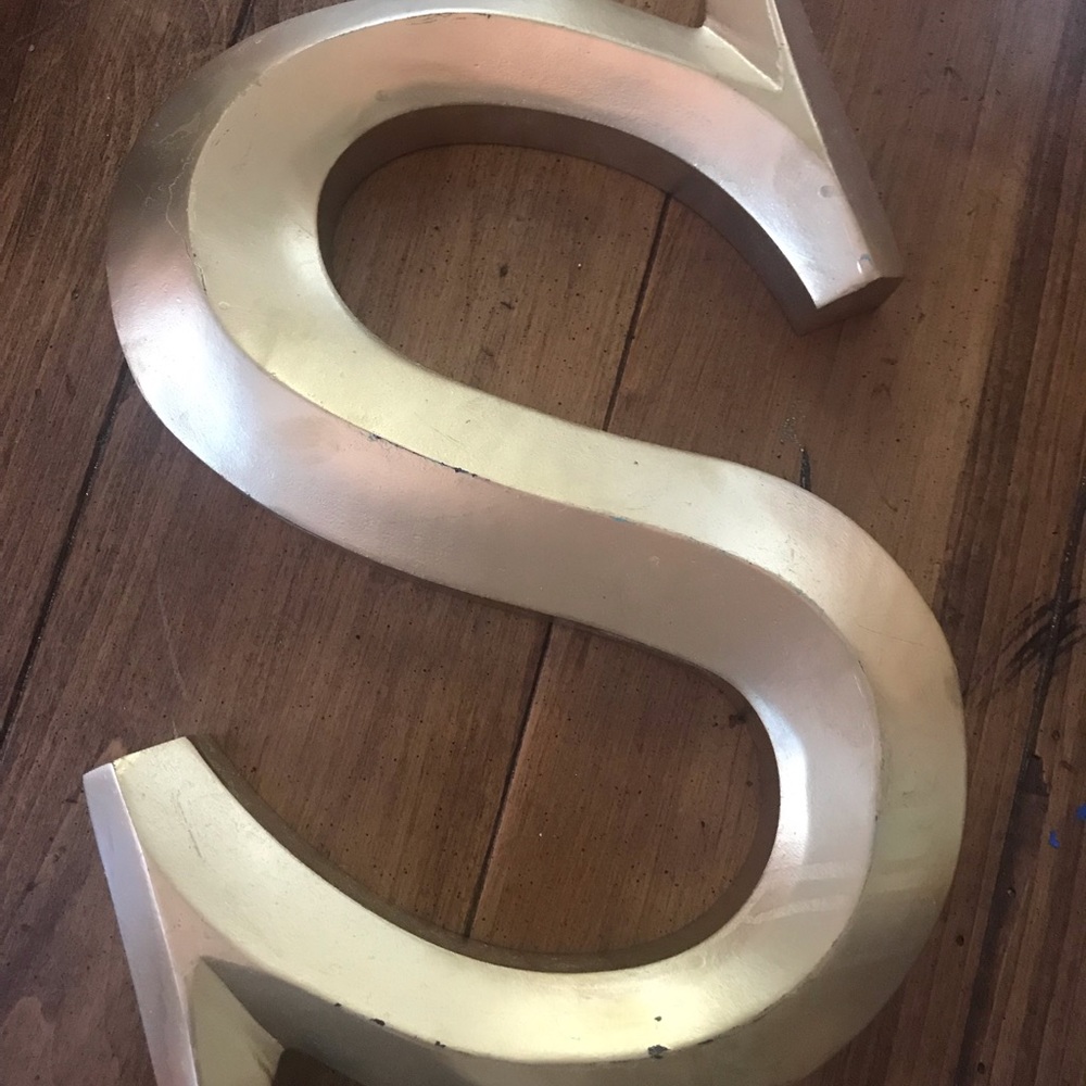 Hobby Lobby Metallic Gold Letter 'S' Decor